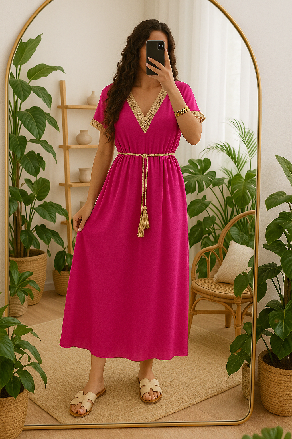 Robe longue Fushia