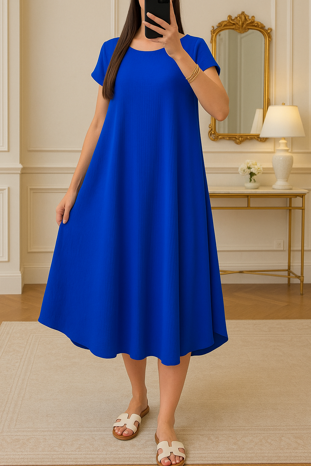 Robe Trapèze Bleu Roi