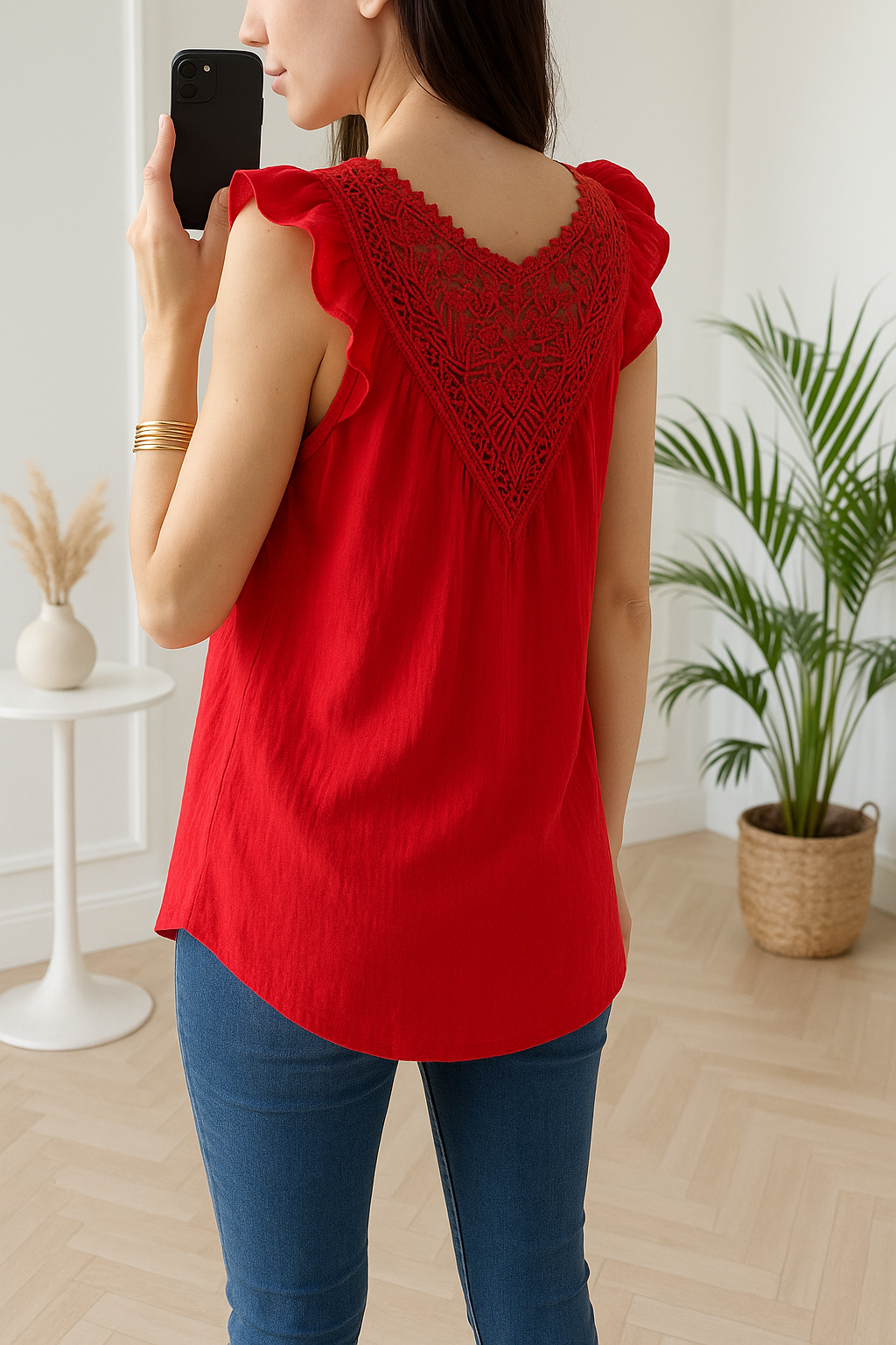 Top dentelle dos Rouge