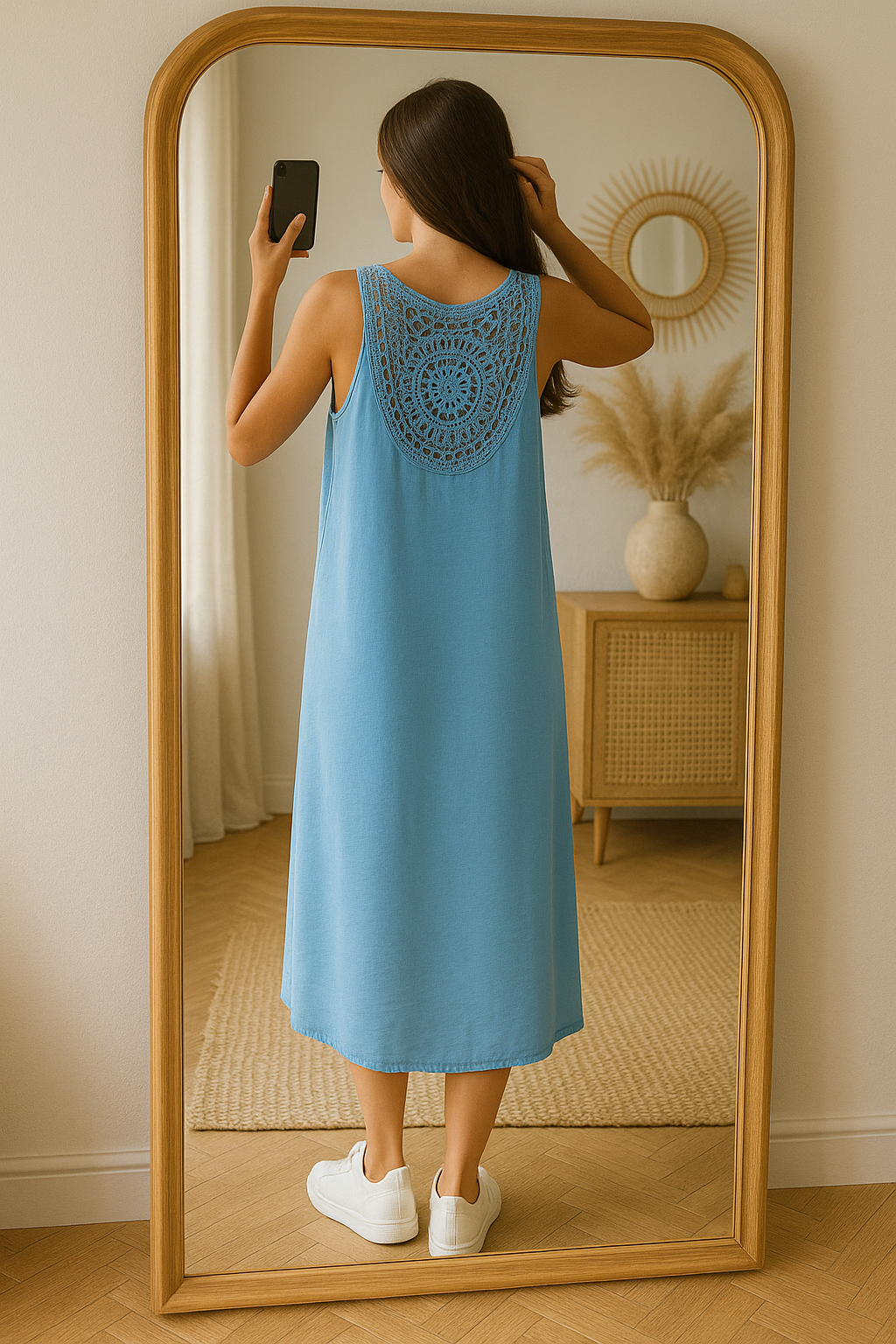 Robe dentelle dos Bleu Ciel