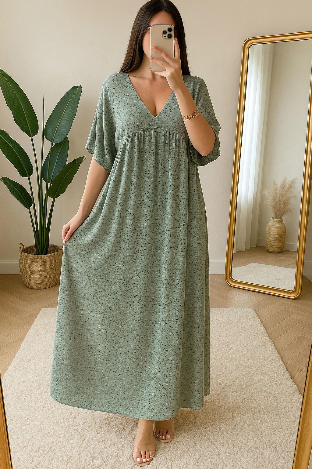 Robe Longue Curvy Kaki