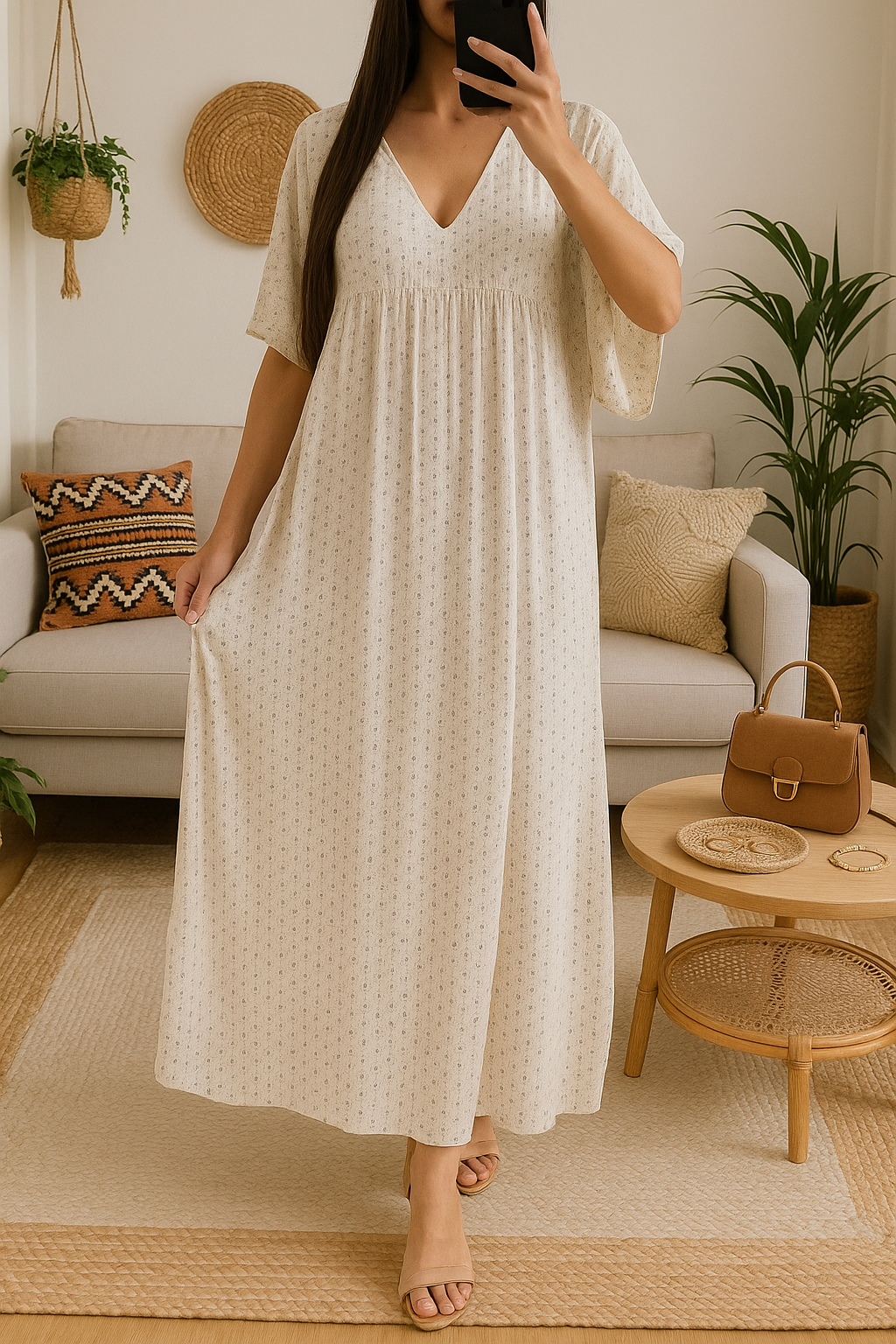 Robe Longue Curvy Beige