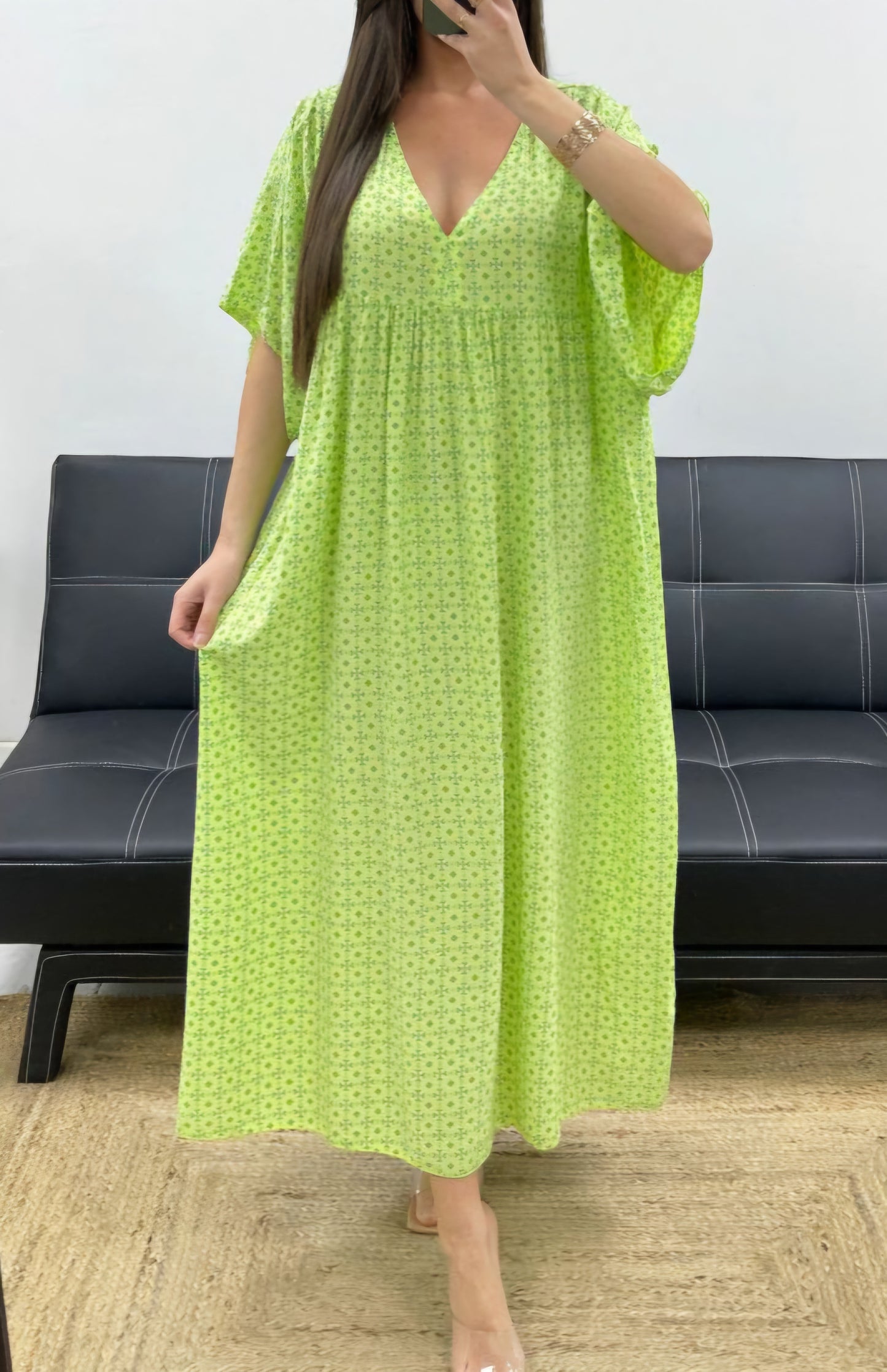 Robe Longue Curvy Vert Anis