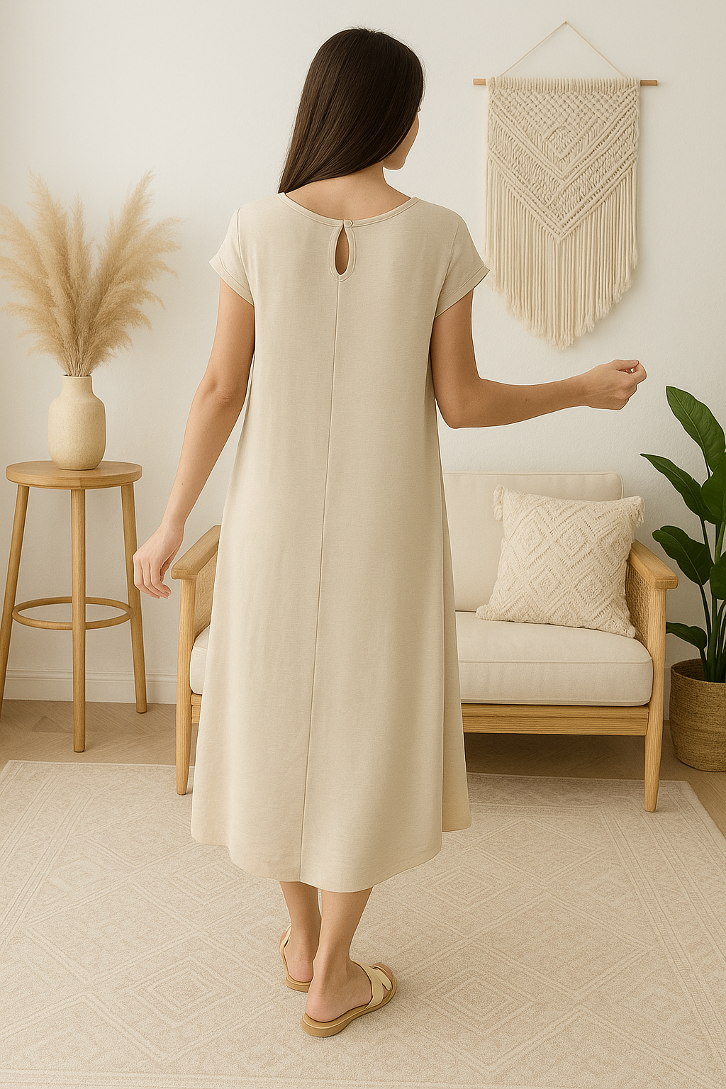 Robe Trapèze Beige