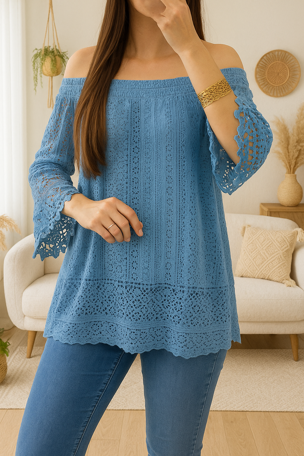 Top dentelle Bleu Jean's