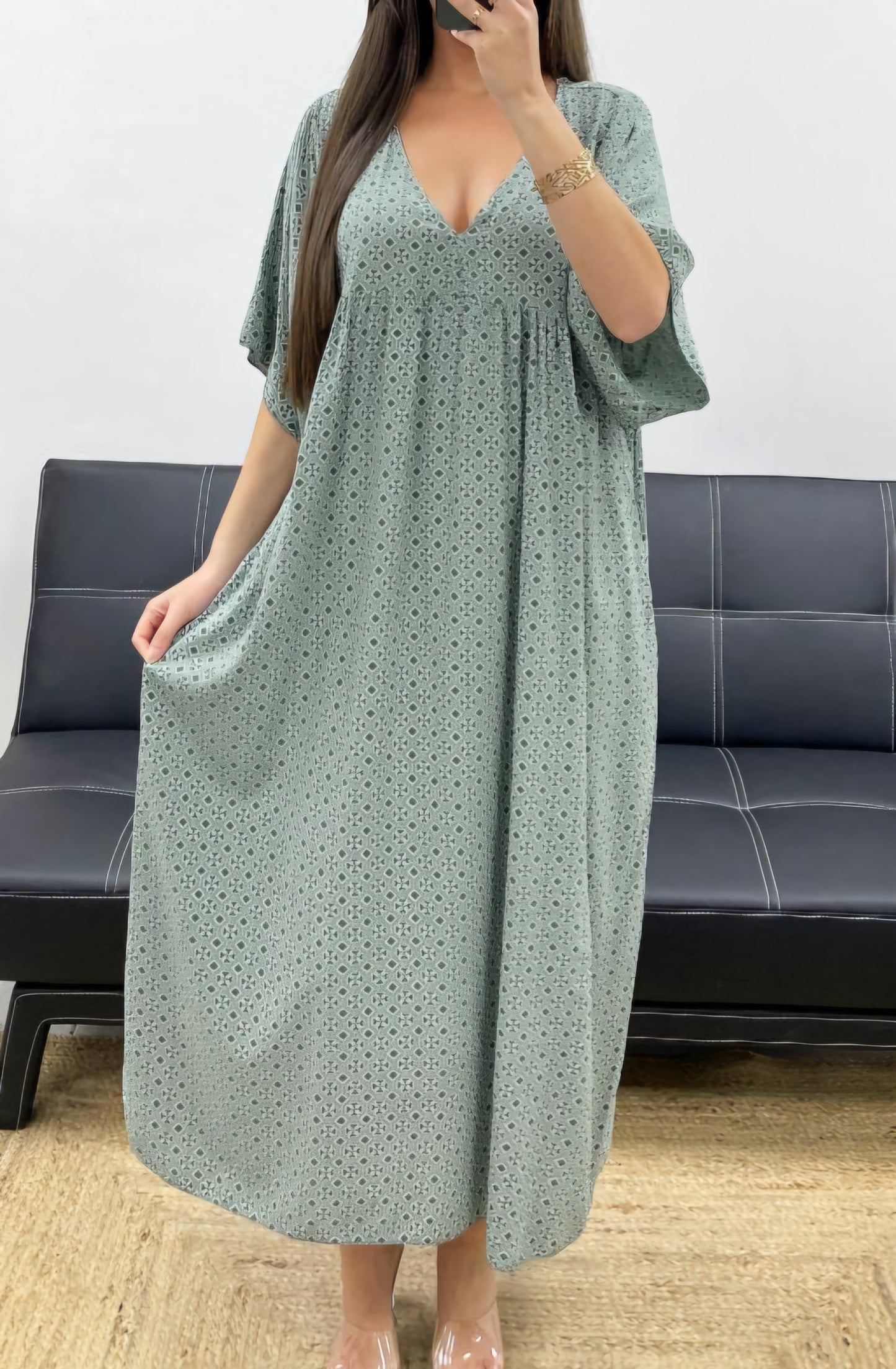 Robe Longue Curvy Kaki