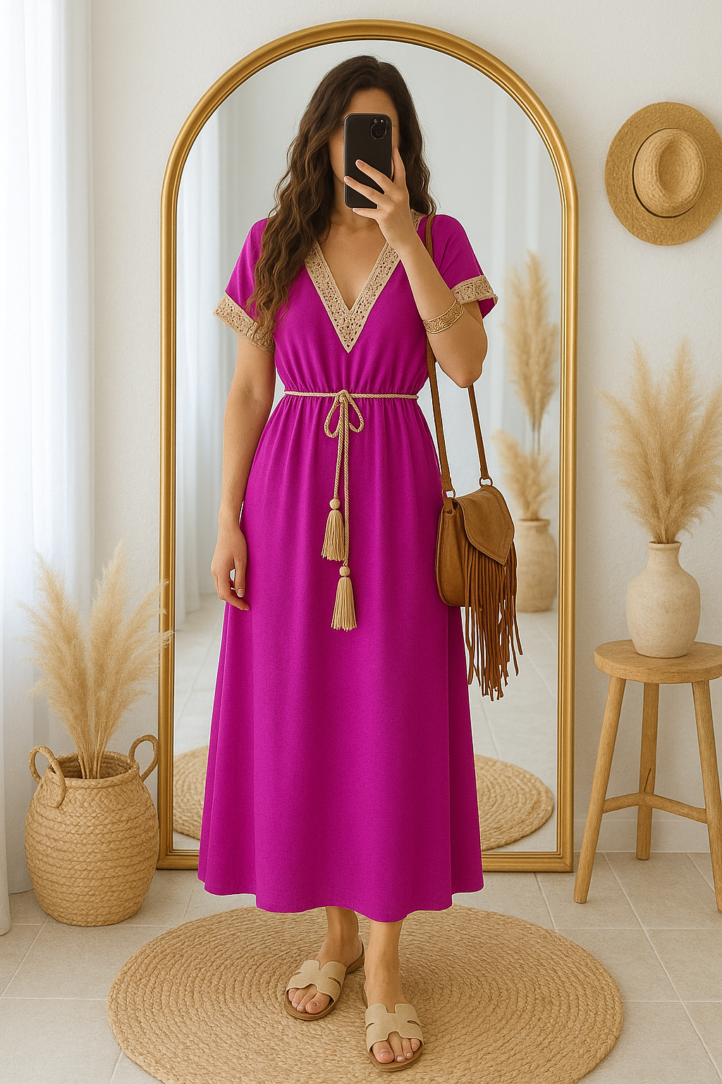 Robe longue Mauve